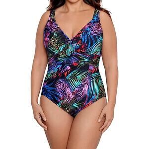 Miraclesuit NWT Tropicat Revele One Piece Swimsuit Multicolor Size 8 Underwire